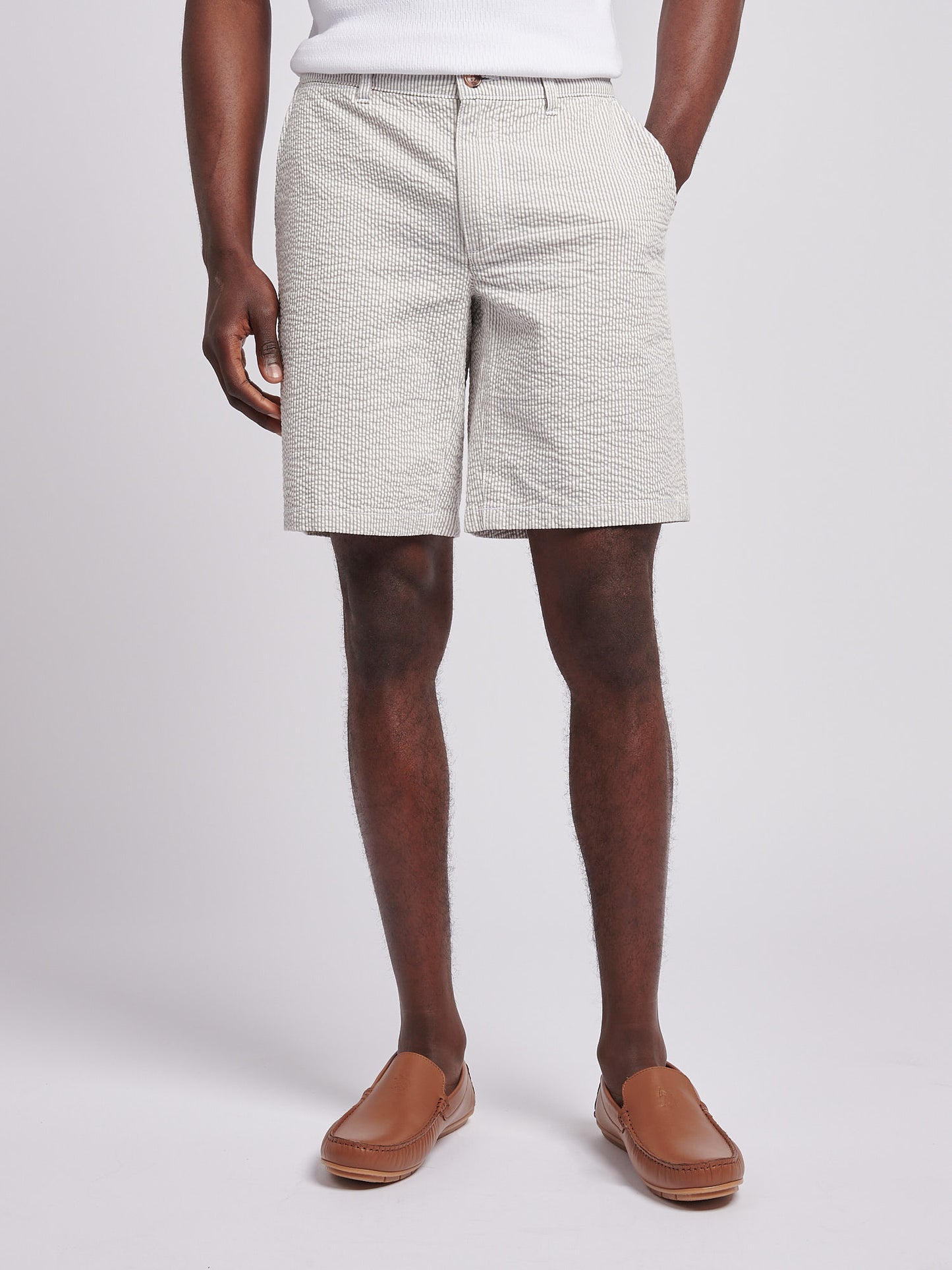 Mens Seersucker Chino Short in Northern Droplet