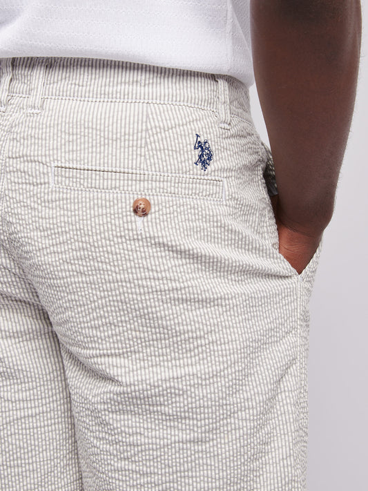 Mens Seersucker Chino Short in Northern Droplet