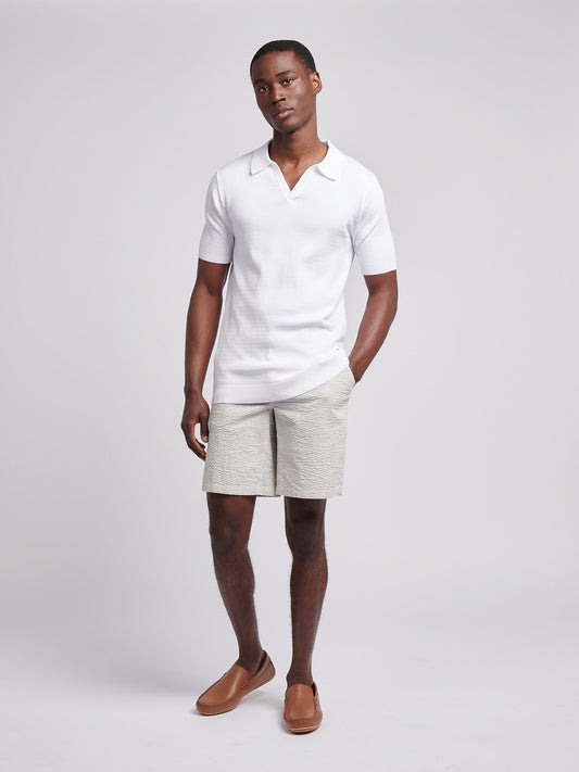 Mens Seersucker Chino Short in Northern Droplet