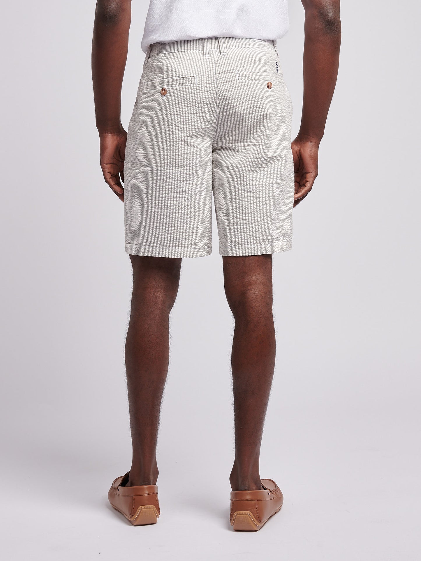 Mens Seersucker Chino Short in Northern Droplet