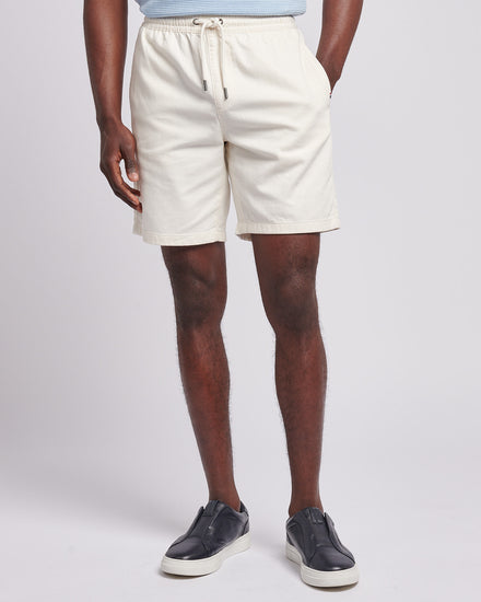 Mens Cotton Twill Drawstring Short in Whisper White