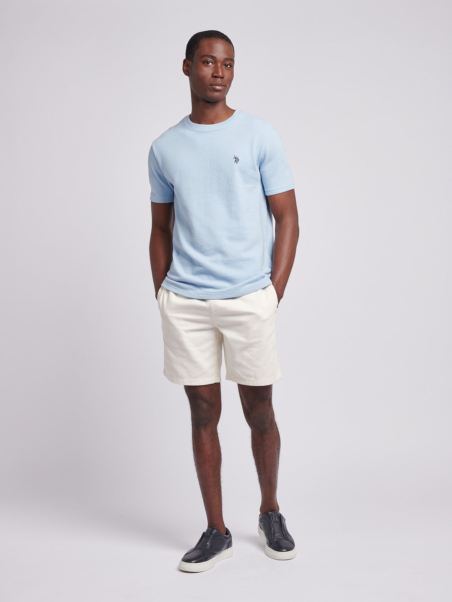 Mens Cotton Twill Drawstring Short in Whisper White