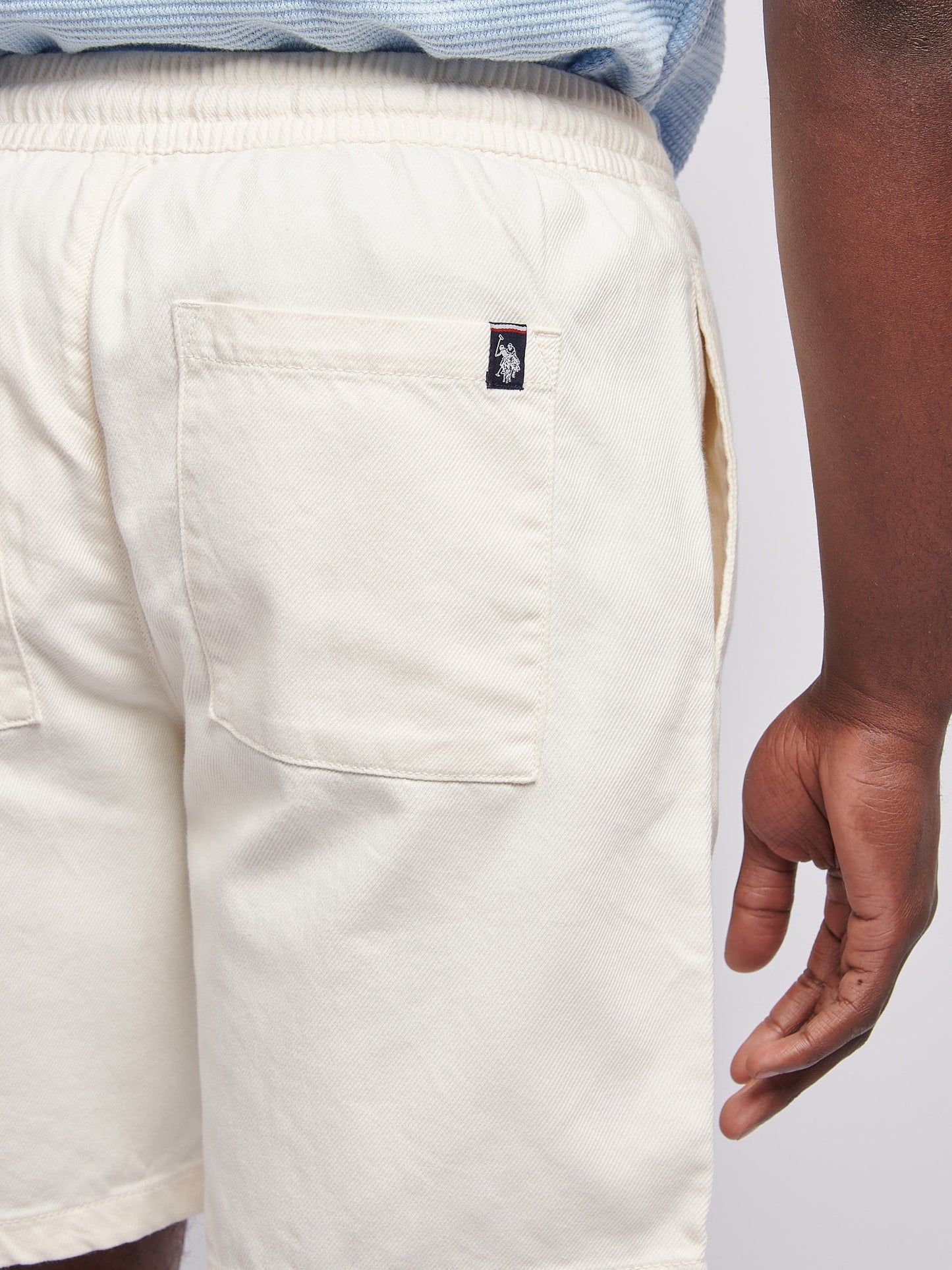 Mens Cotton Twill Drawstring Short in Whisper White