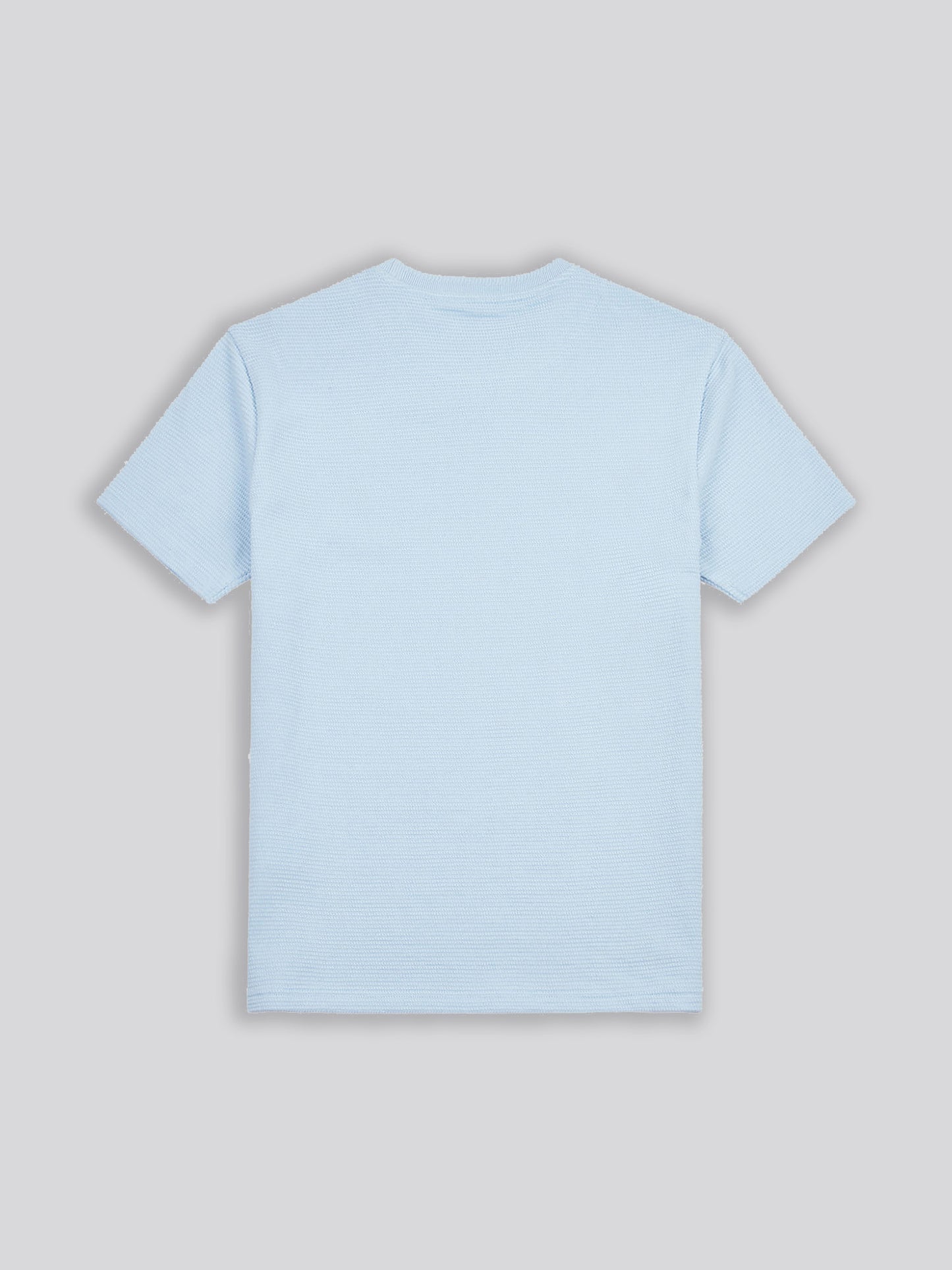 Mens Texture Double Horsemen T-Shirt in Chambray Blue