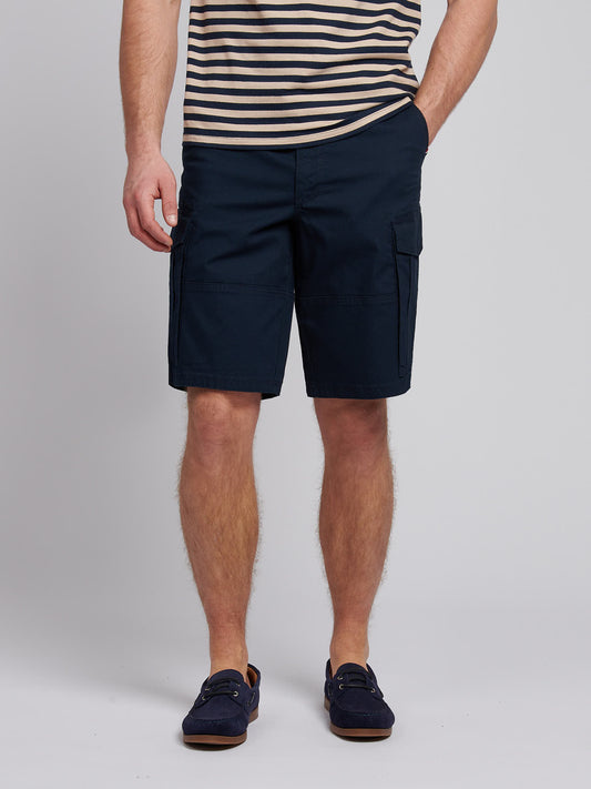 Mens Dobby Weave Cargo Short in Dark Sapphire Navy / Moonlight Blue DHM