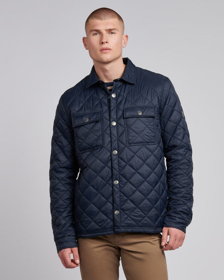 Mens Lightweight Diamond Quilted Jacket in Dark Sapphire Navy
