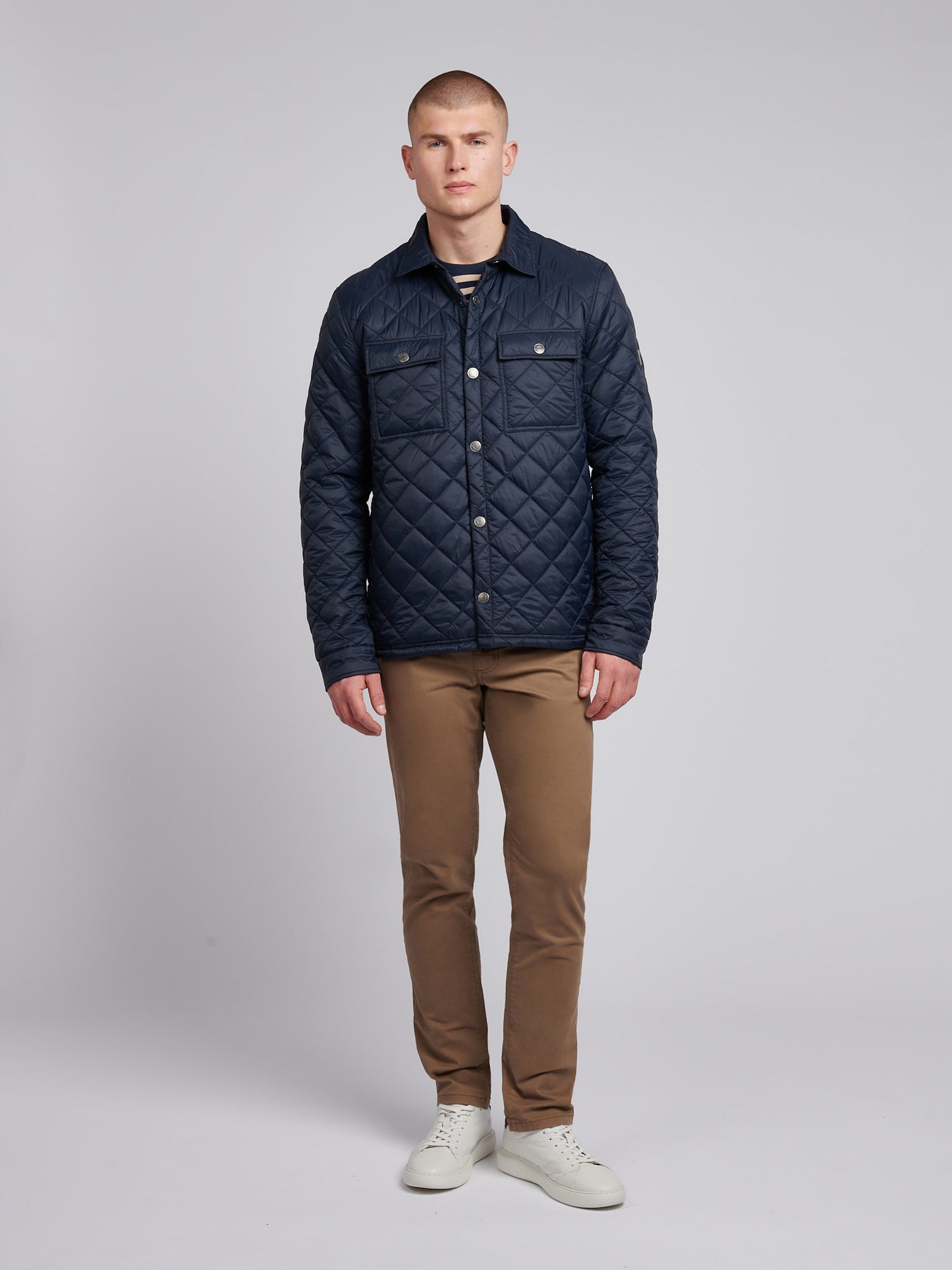 Mens Lightweight Diamond Quilted Jacket in Dark Sapphire Navy