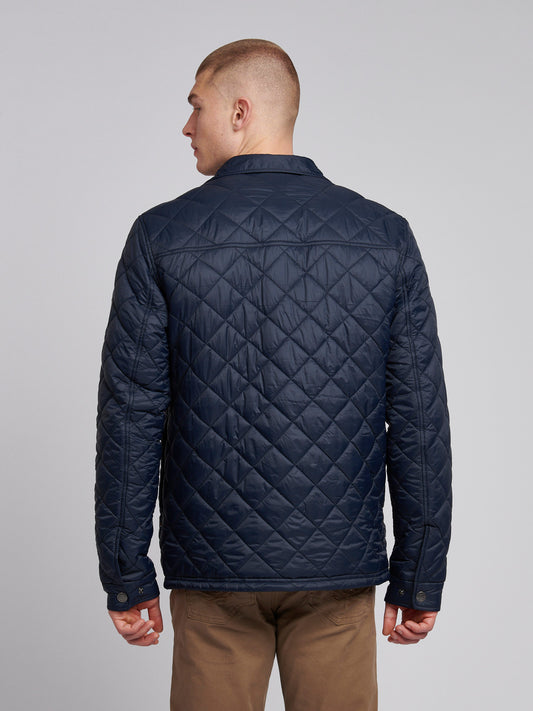 Mens Lightweight Diamond Quilted Jacket in Dark Sapphire Navy
