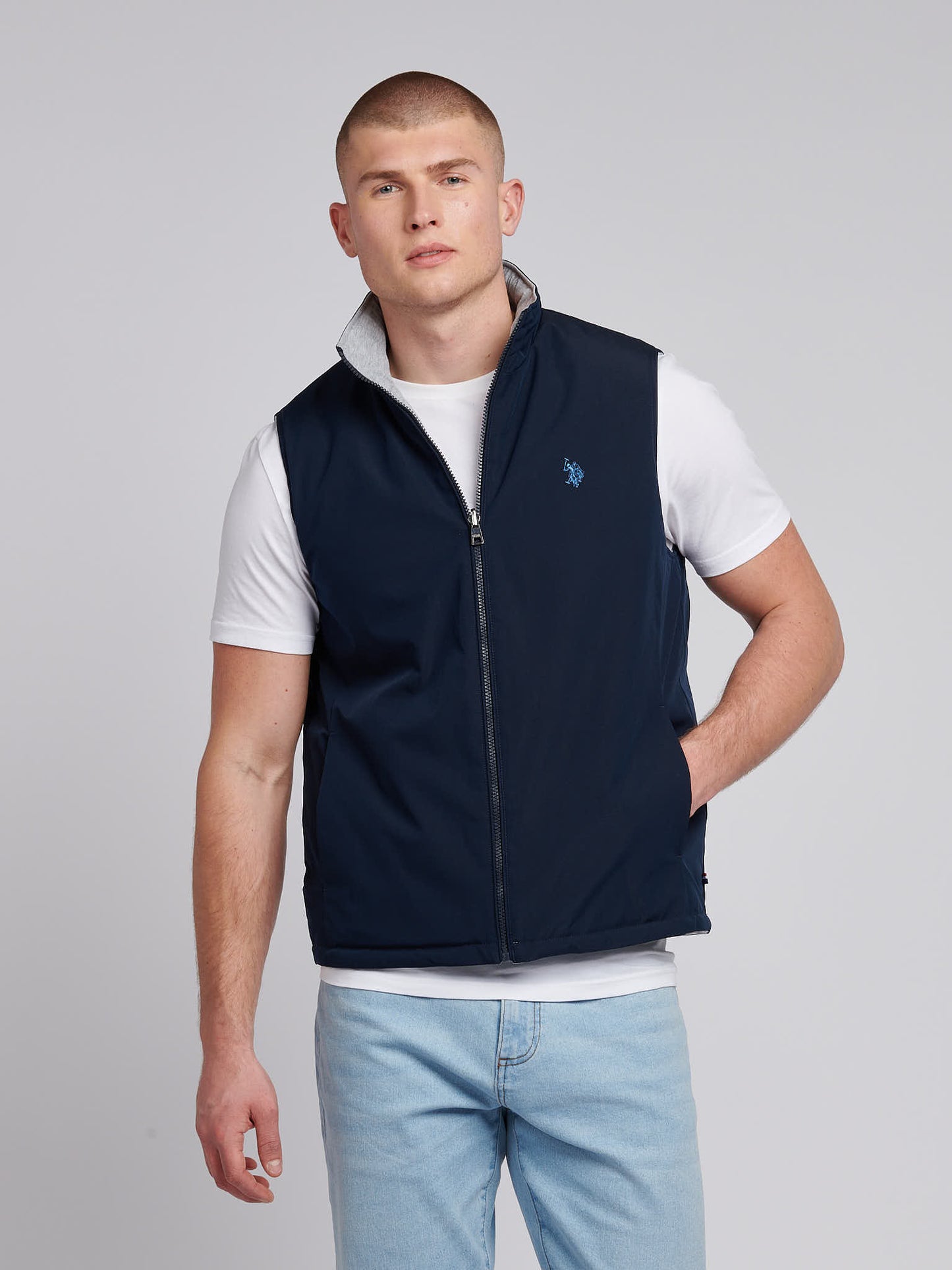 Gilet Masters Collection Homme - Bleu - Taille L - Grandes Poches - Golf/Hiking