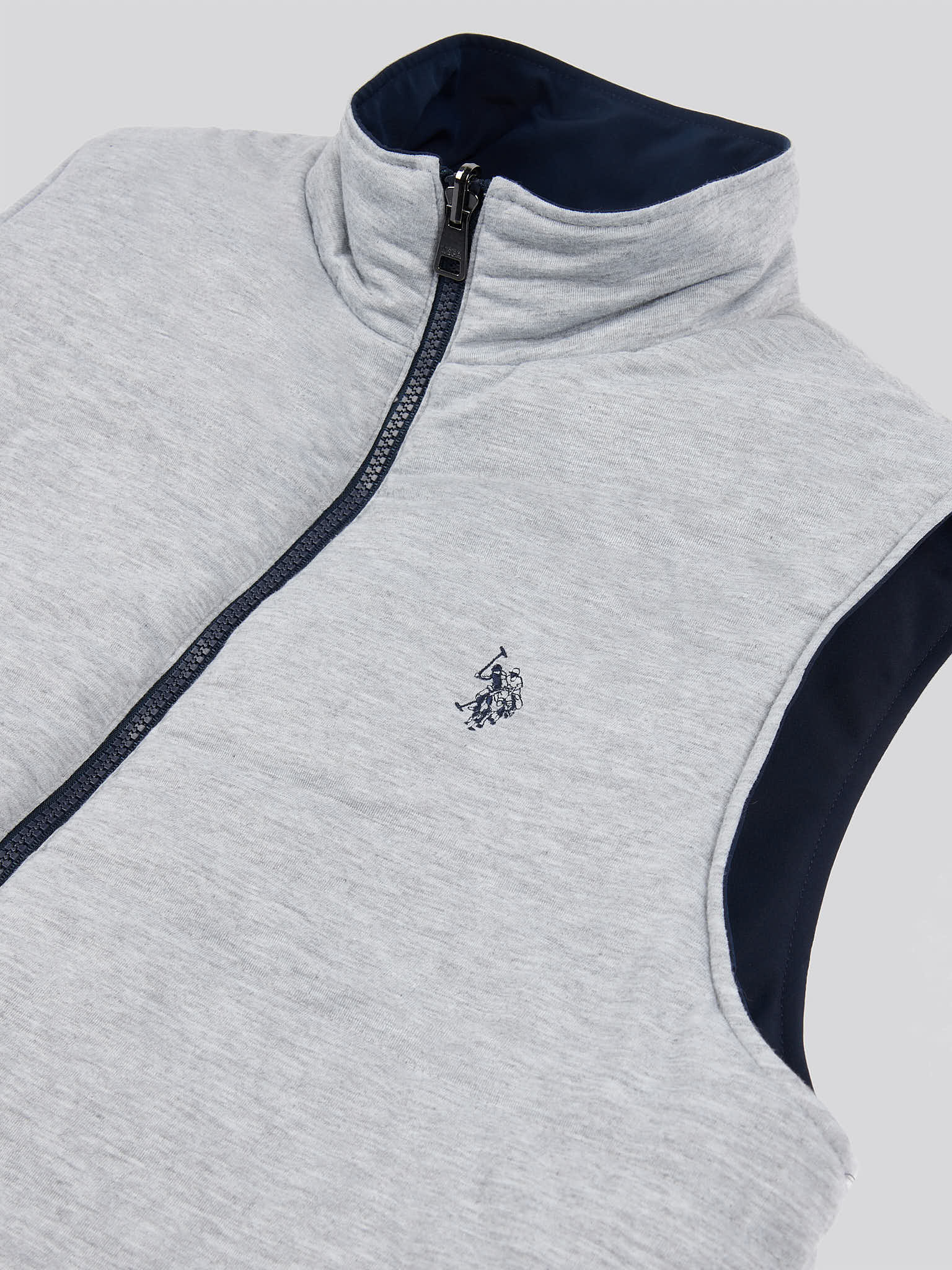 Mens Reversible Clean Front Jersey Lined Gilet in Dark Sapphire