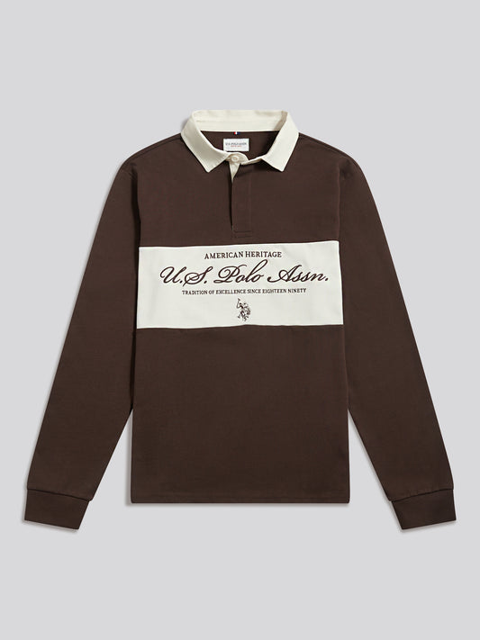 Mens Premium Embroidery Graphic Rugby Shirt Bracken