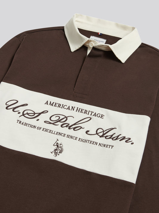 Mens Premium Embroidery Graphic Rugby Shirt Bracken