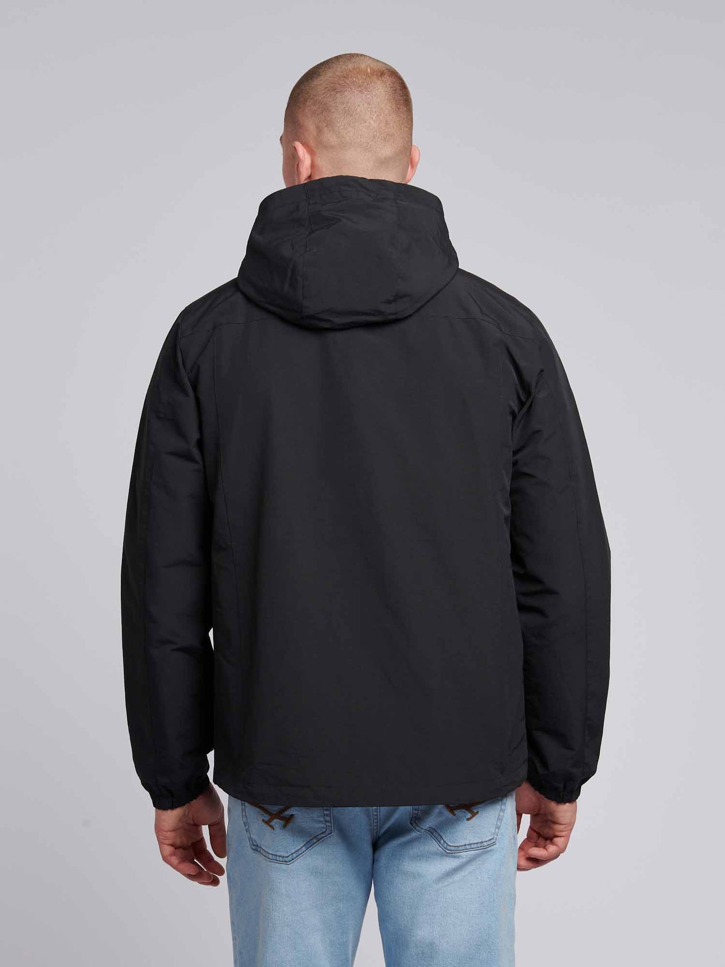 Mens Lightweight Rain Jacket in Black Bright White DHM