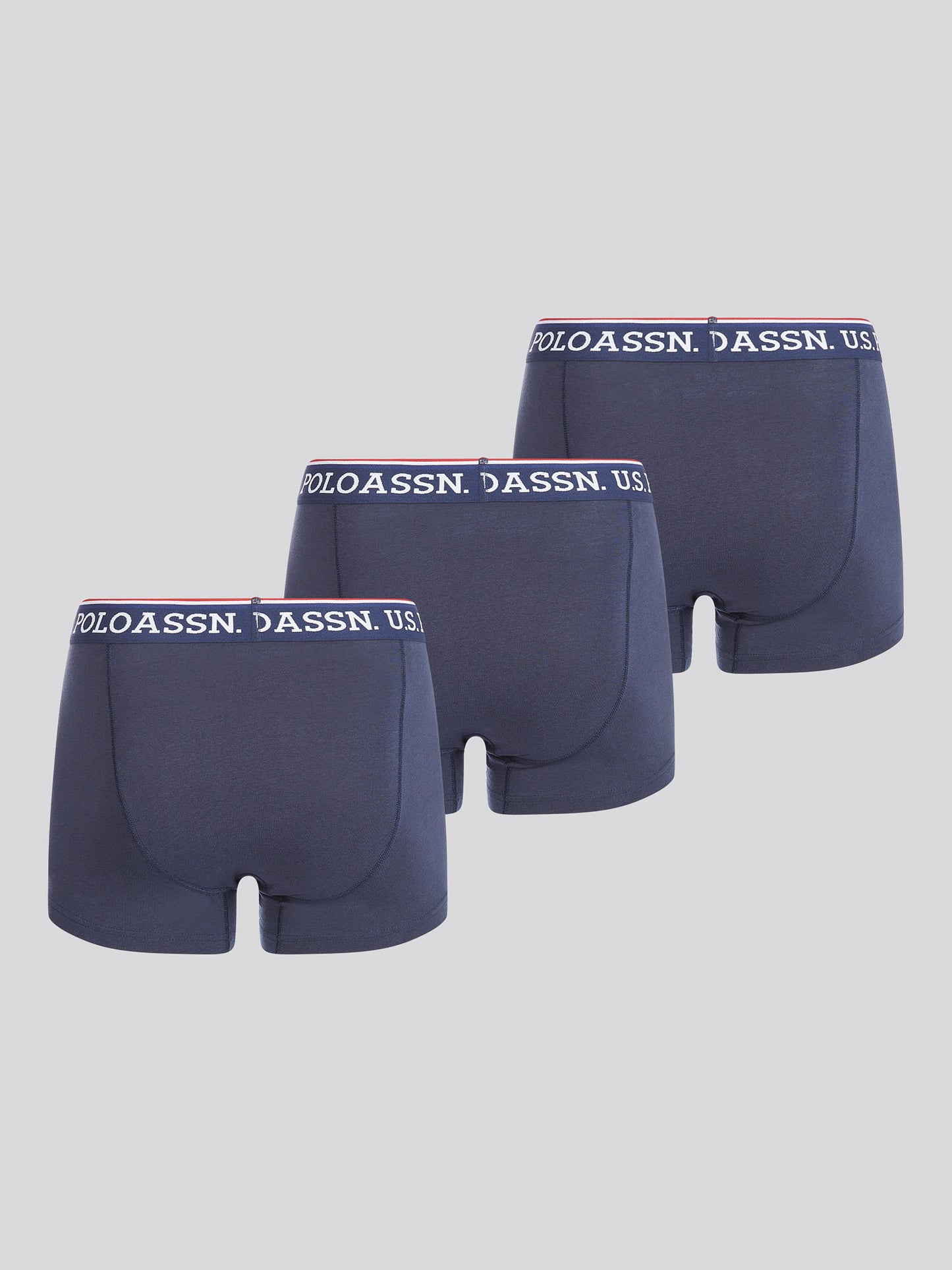 Mens 3 Pack Brand Highlight Boxer Shorts in Dark Sapphire Navy / White DHM