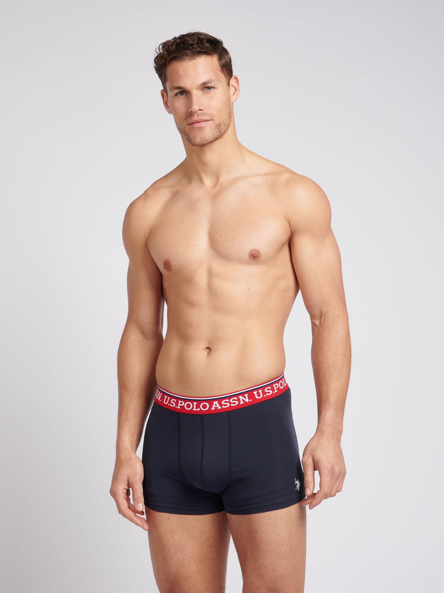 Mens 3 Pack Brand Highlight Boxer Shorts in Dark Sapphire Navy