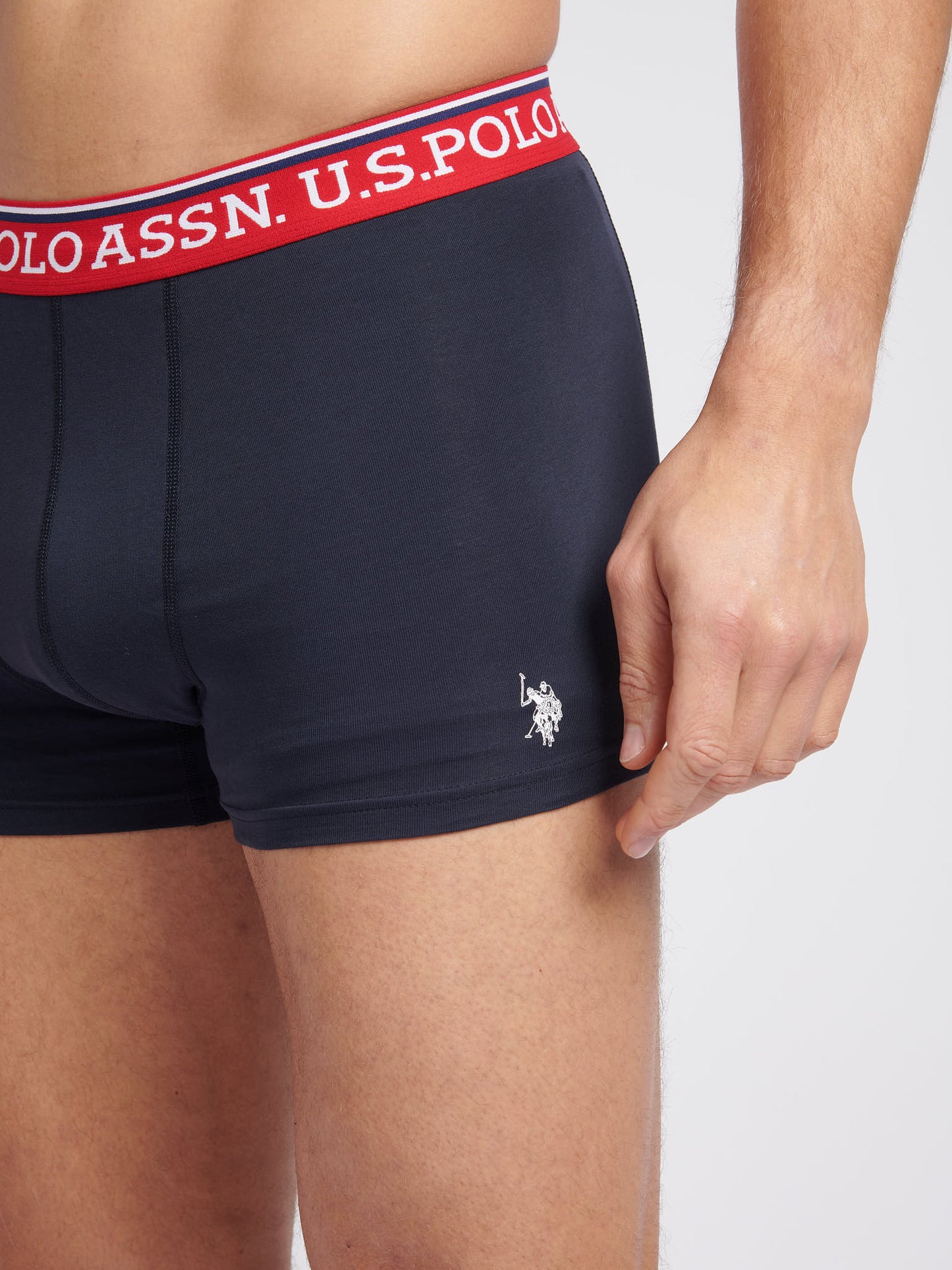 Mens 3 Pack Brand Highlight Boxer Shorts in Dark Sapphire Navy