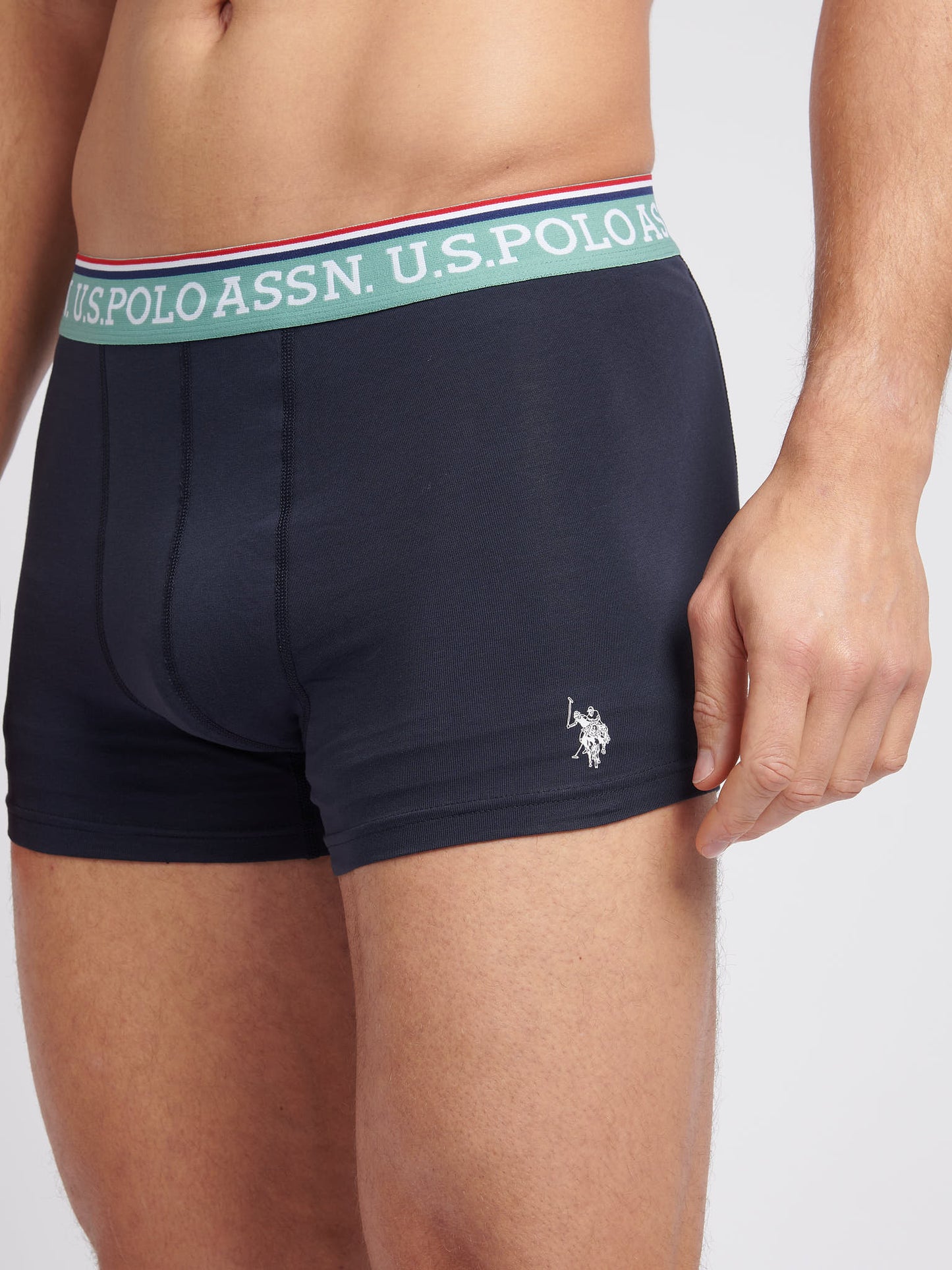 Mens 3 Pack Brand Highlight Boxer Shorts in Dark Sapphire Navy