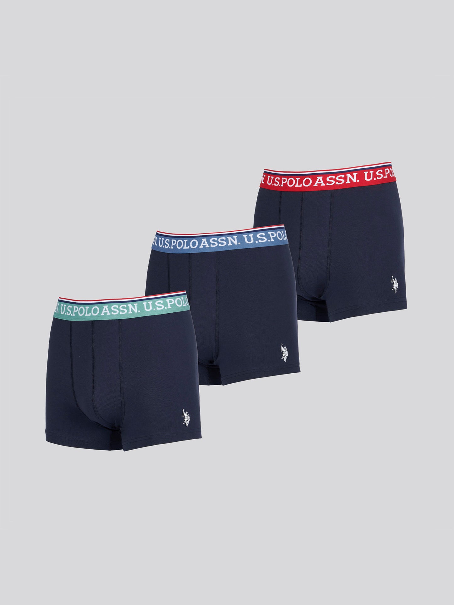 Mens 3 Pack Brand Highlight Boxer Shorts in Dark Sapphire Navy