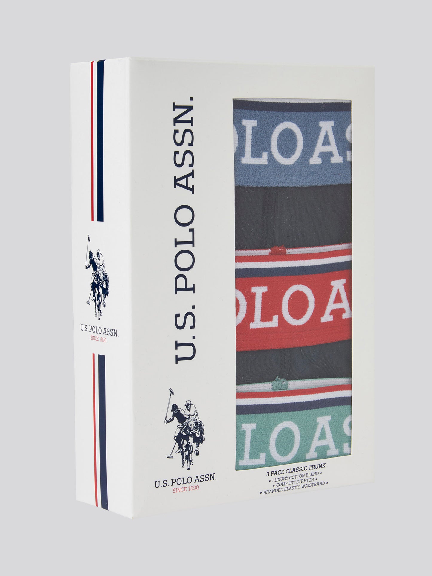 Mens 3 Pack Brand Highlight Boxer Shorts in Dark Sapphire Navy