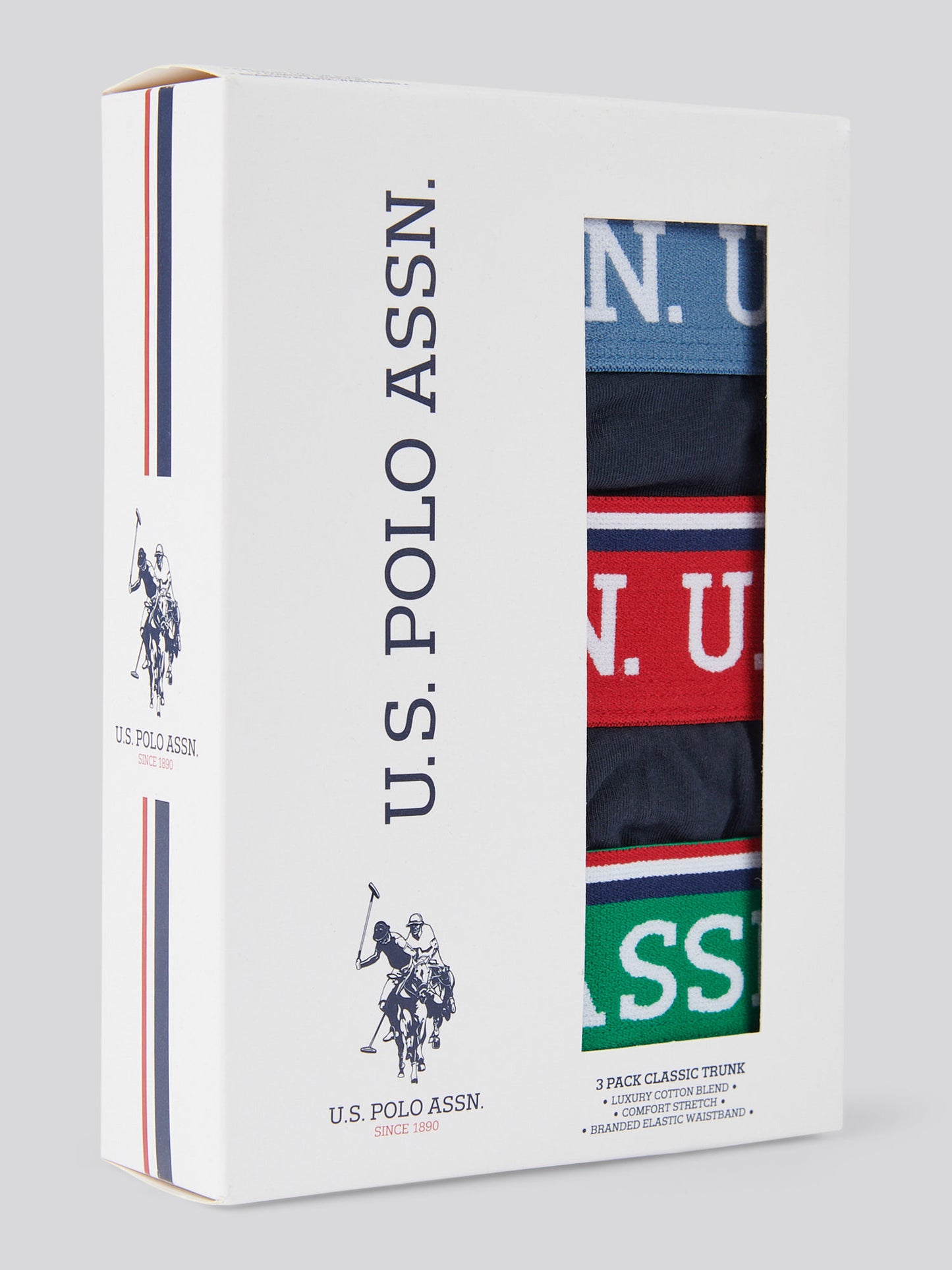 Mens 3 Pack Brand Highlight Boxer Shorts in Dark Sapphire Navy