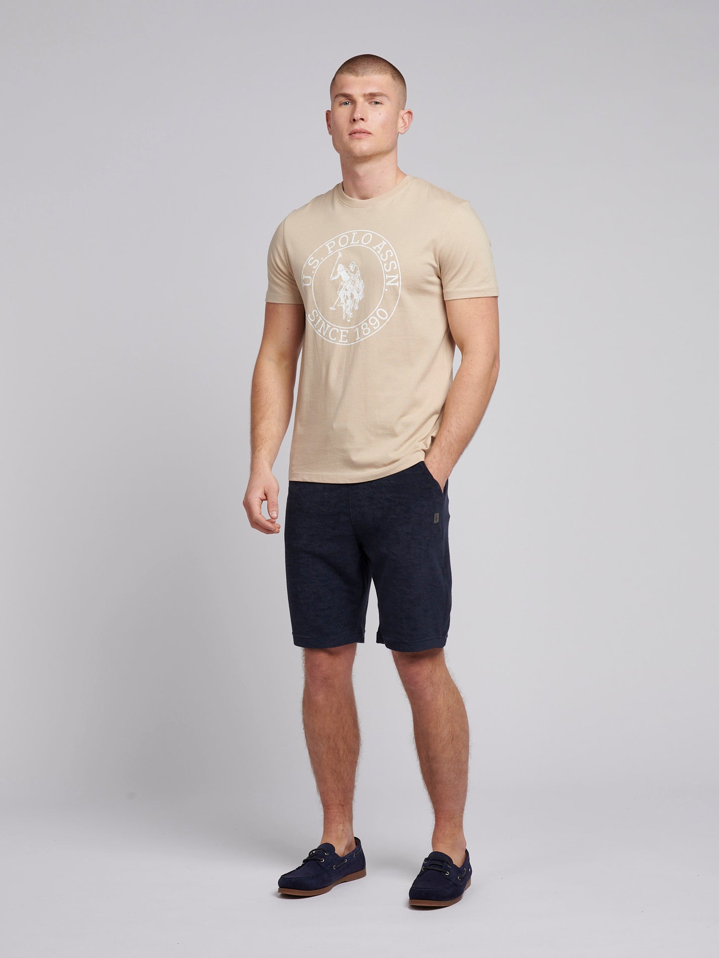 Mens Terry Drawstring Short in Dark Sapphire Navy