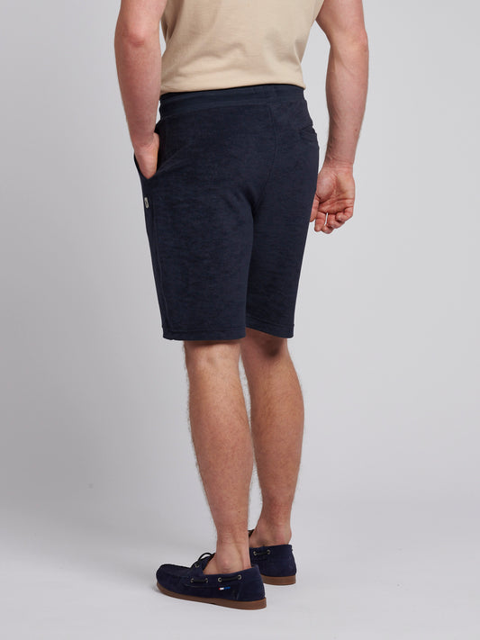 Mens Terry Drawstring Short in Dark Sapphire Navy
