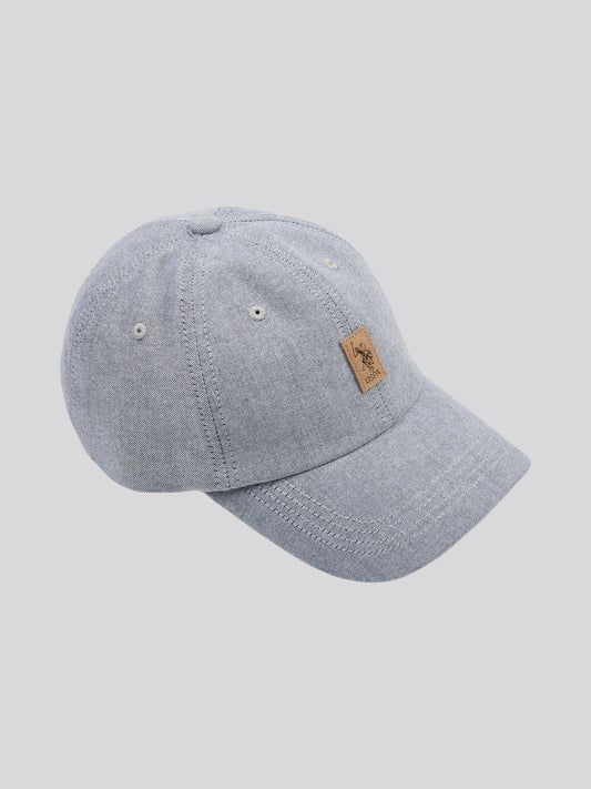 Mens Double Horsemen Badge Cap in Charcoal Grey Marl
