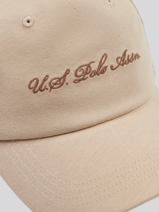 Mens Script Logo Jersey Cap in Doeskin