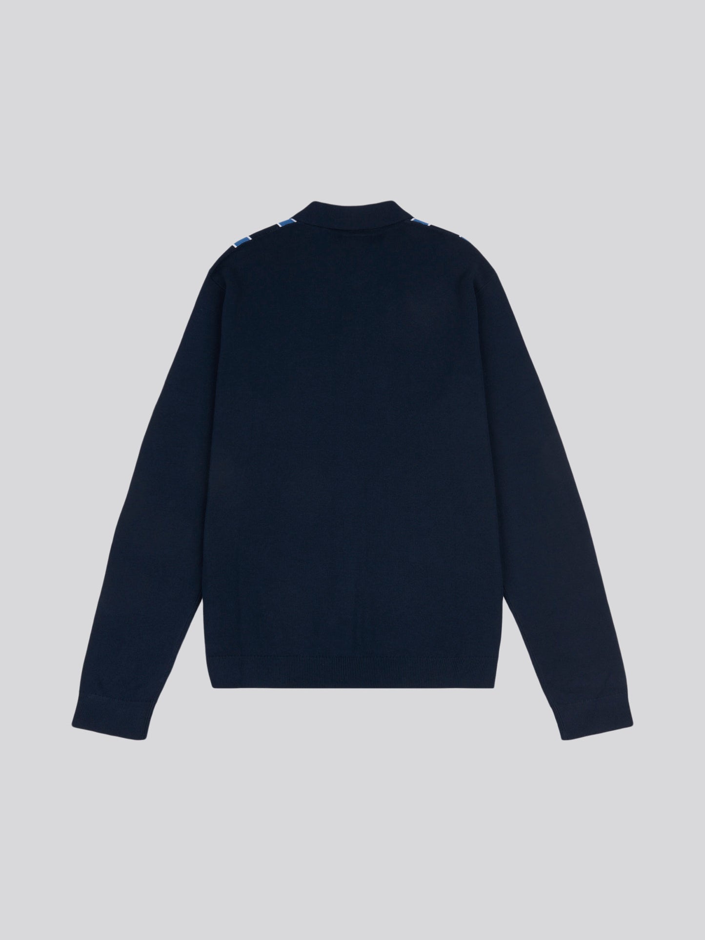 Mens Vertical Stripe Knit Cardigan in Dark Sapphire Navy