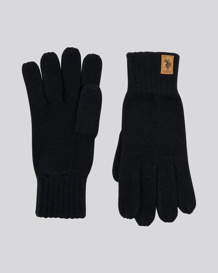 Mens Classic Knit Gloves in Black