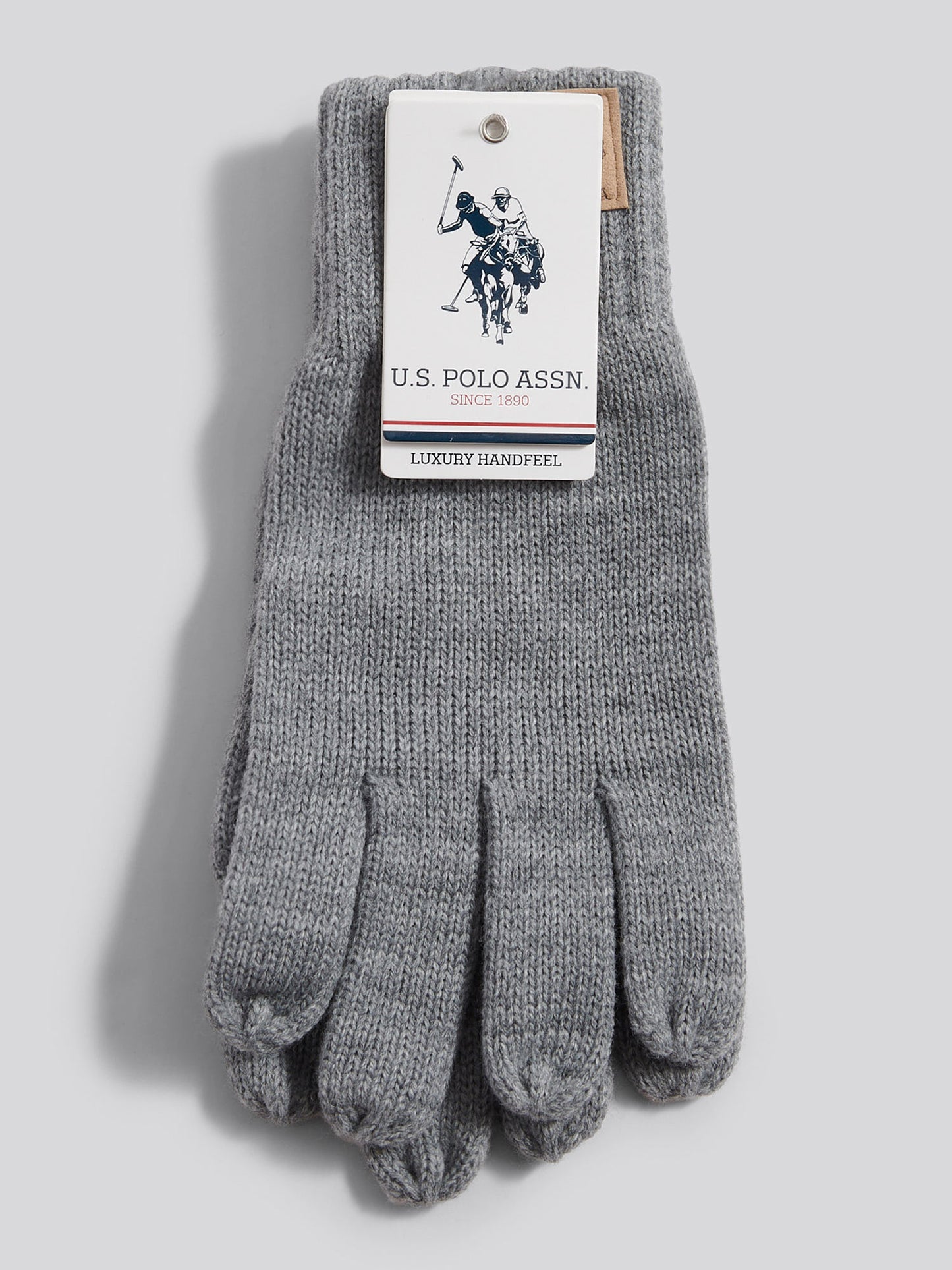 Mens Classic Knit Gloves in Mid Grey Marl