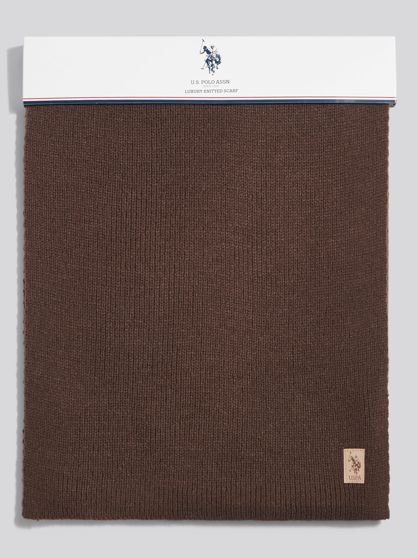 Mens Rib Knit Scarf Bracken Marl