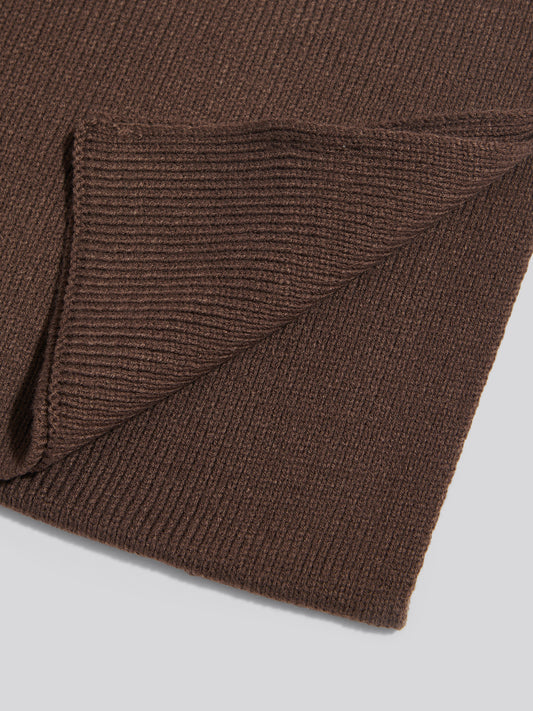 Mens Rib Knit Scarf Bracken Marl