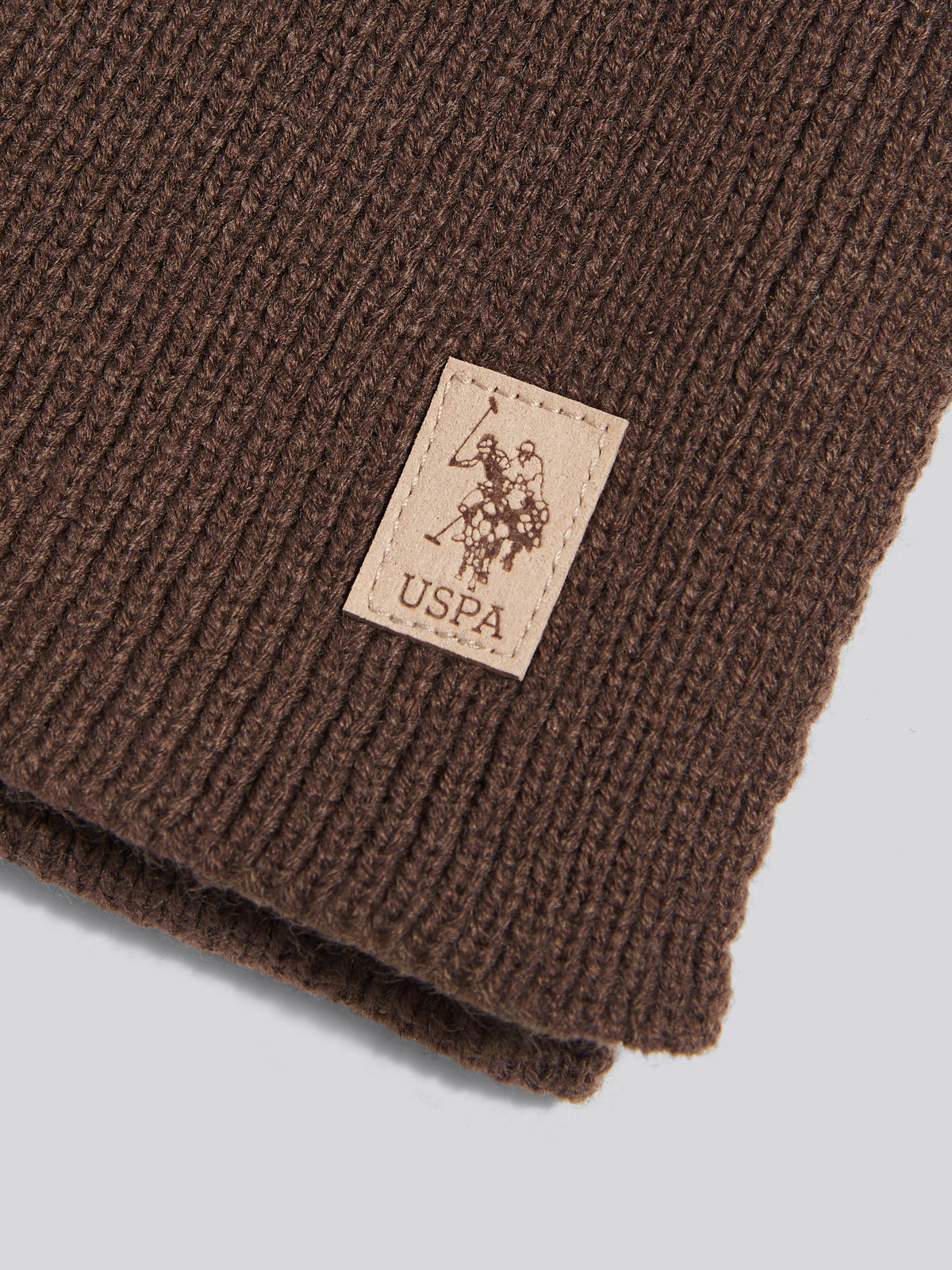 Mens Rib Knit Scarf Bracken Marl