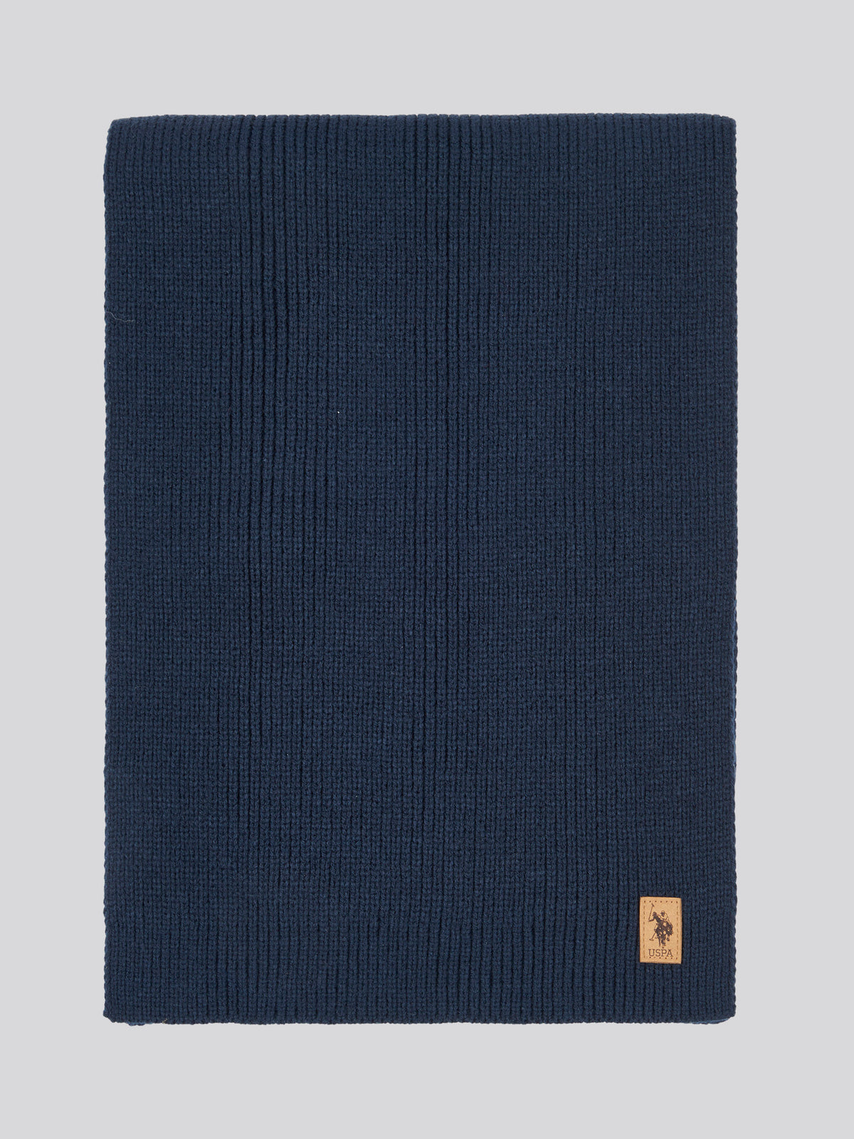 Mens Luxury Rib Knit Beanie & Scarf Set Dark Sapphire Navy