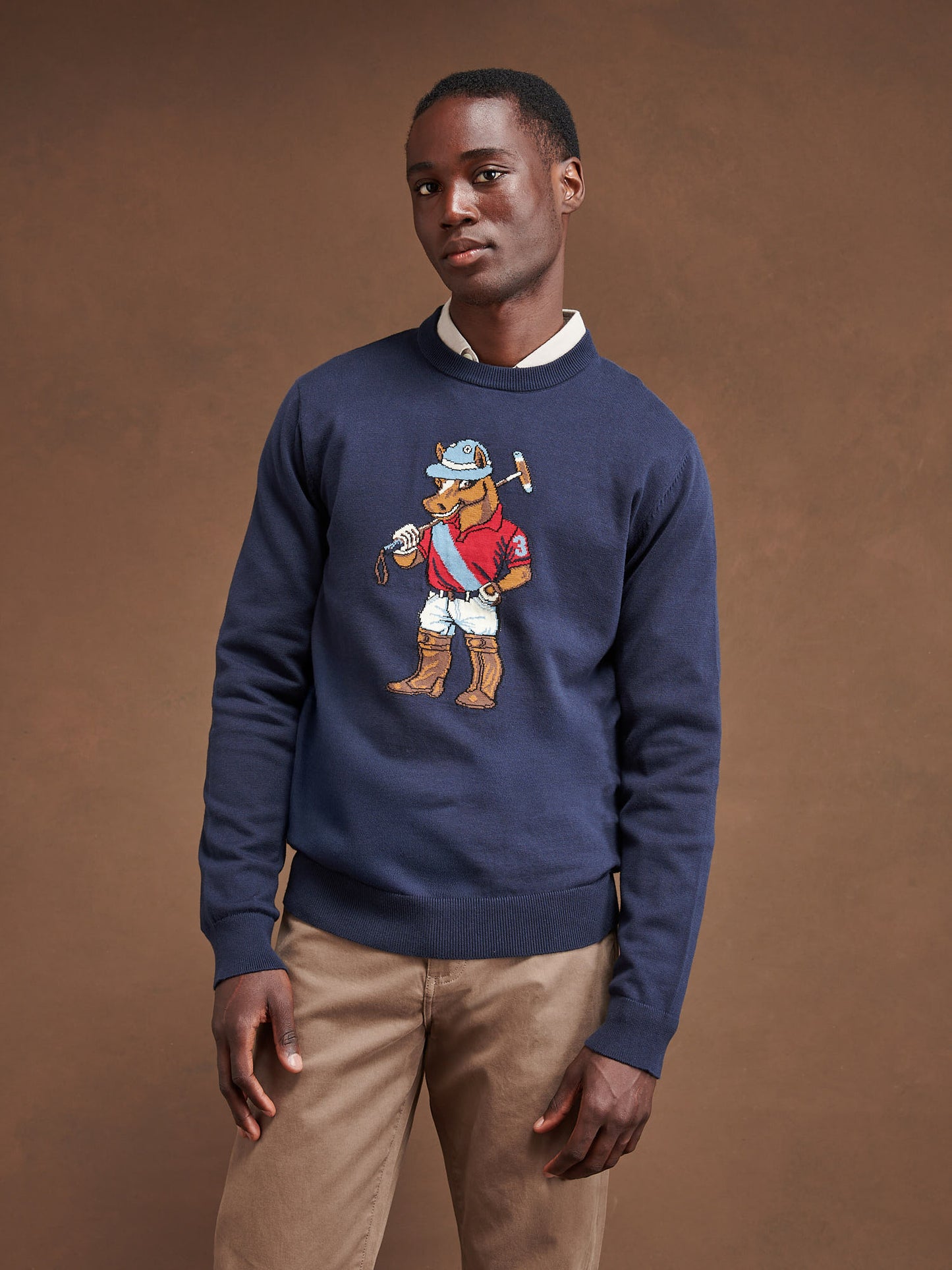 Mens Chuck Knit Crew in Dark Sapphire Navy