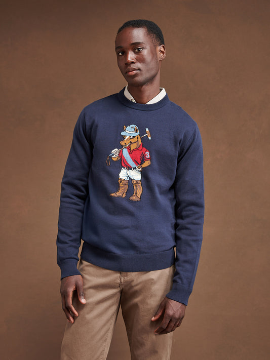 Mens Chuck Knit Crew in Dark Sapphire Navy