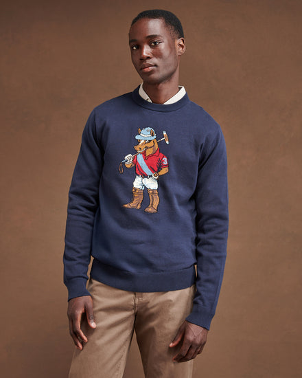 Mens Chuck Knit Crew in Dark Sapphire Navy