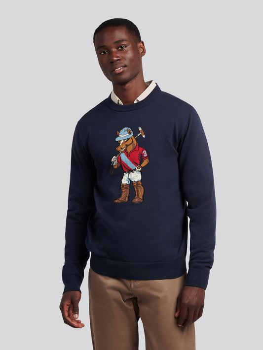 Mens Chuck Knit Crew in Dark Sapphire Navy