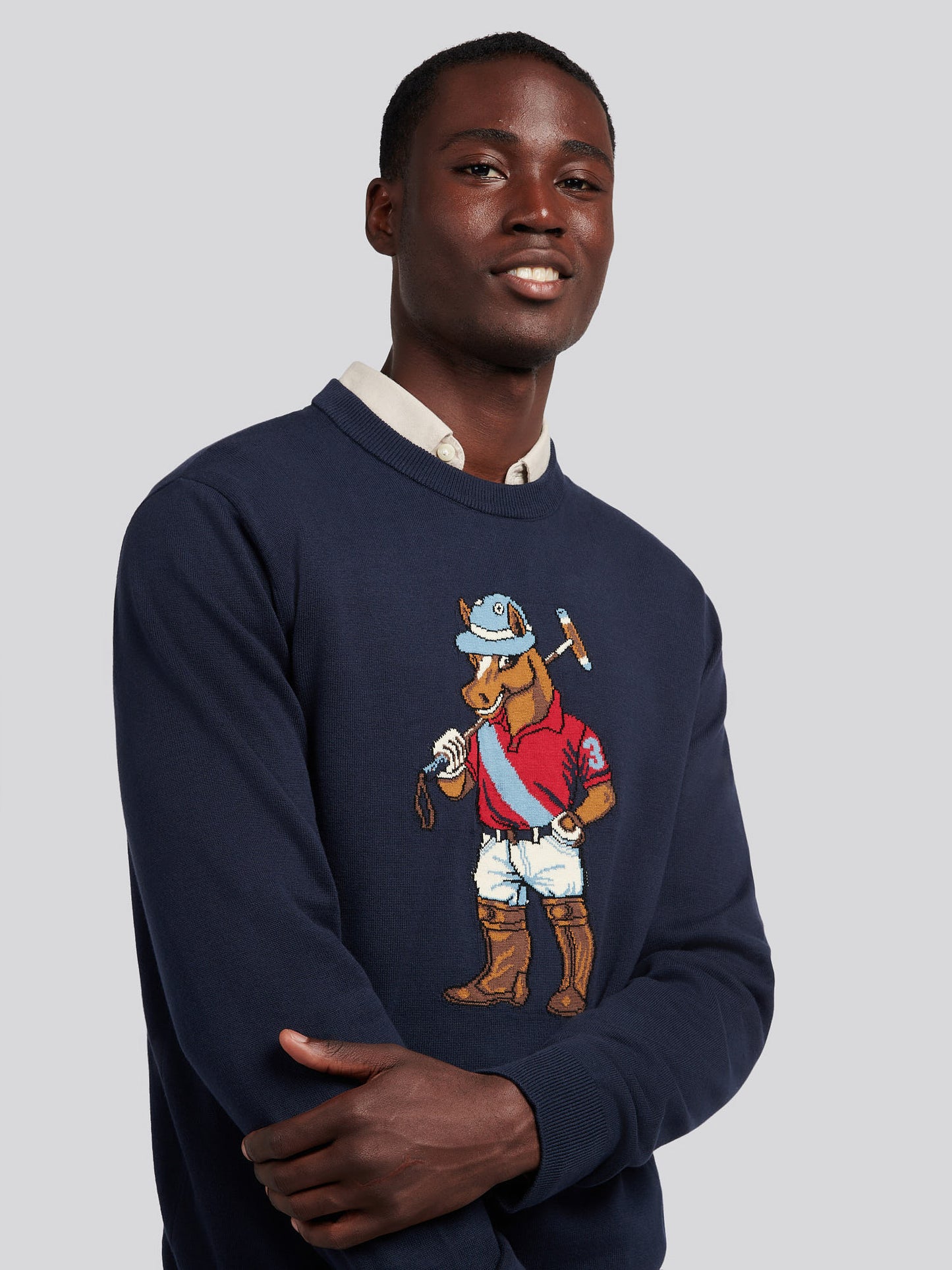 Mens Chuck Knit Crew in Dark Sapphire Navy