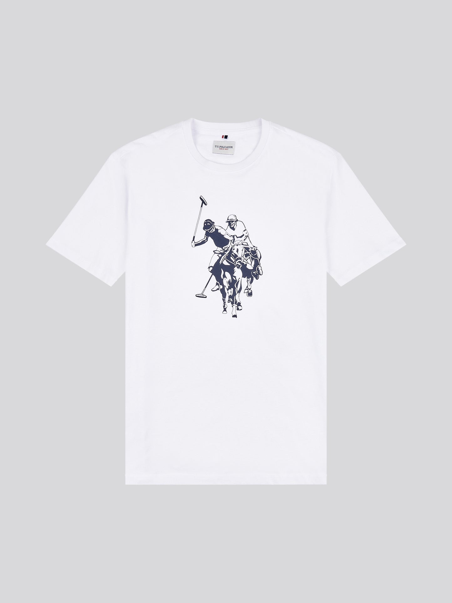 Mens Double Horsemen Graphic T-Shirt in Bright White
