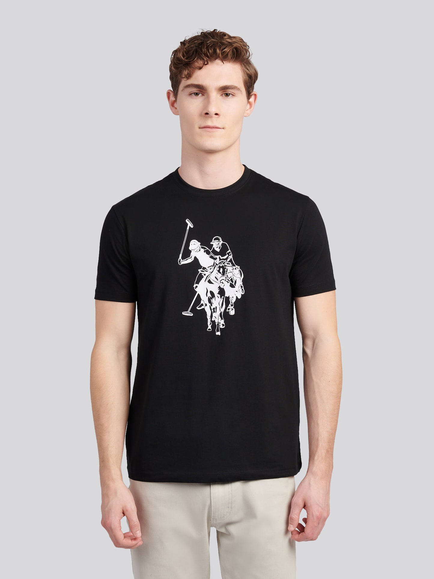Mens Double Horsemen Graphic T-Shirt in Black