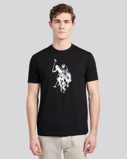 Mens Double Horsemen Graphic T-Shirt in Black