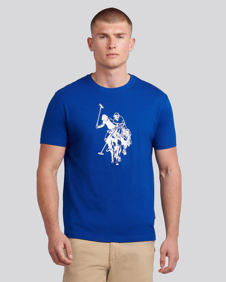 Mens Double Horsemen Graphic T-Shirt in Sodalite Blue