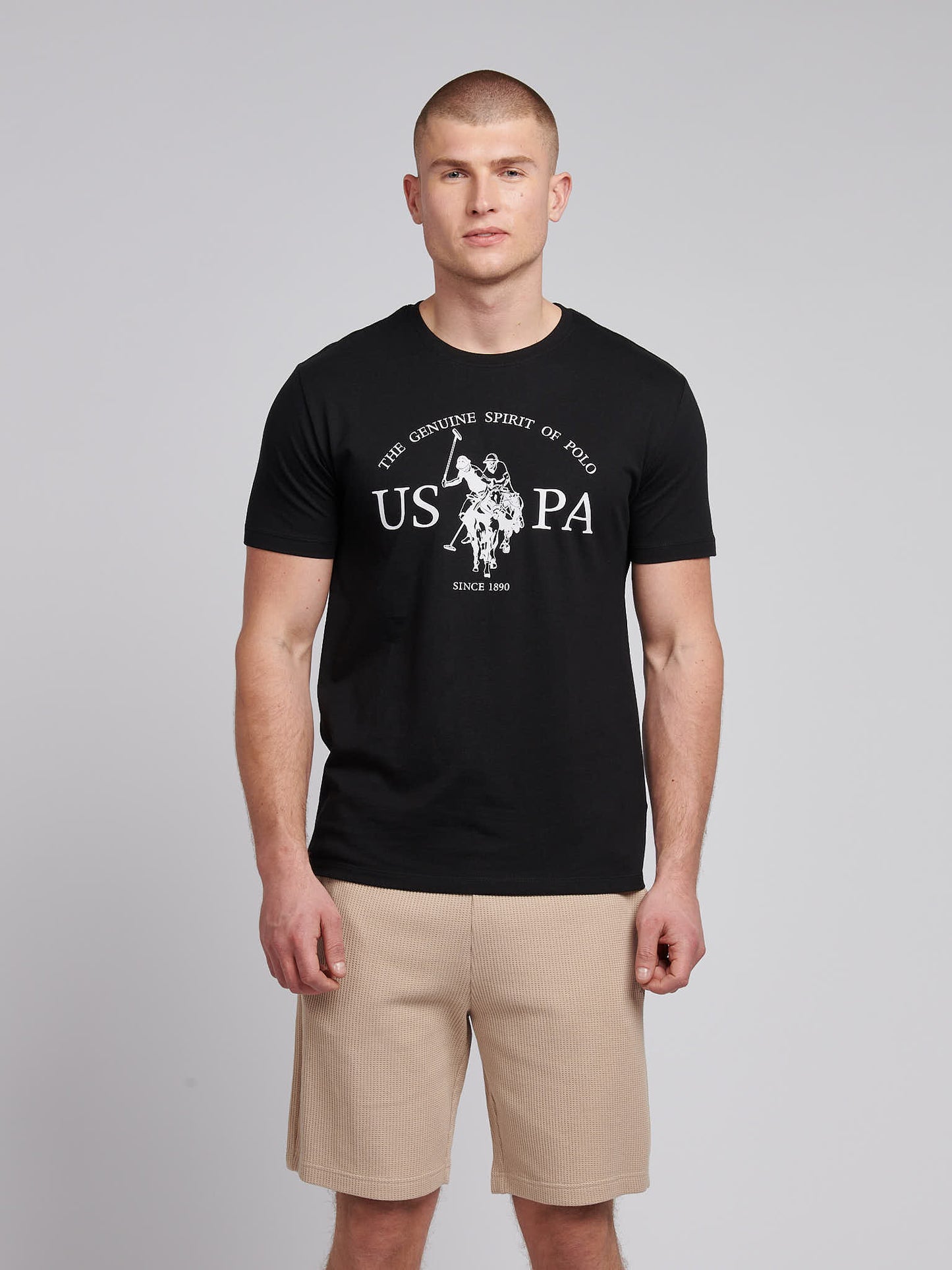 Mens USPA Print Graphic T-Shirt in Black