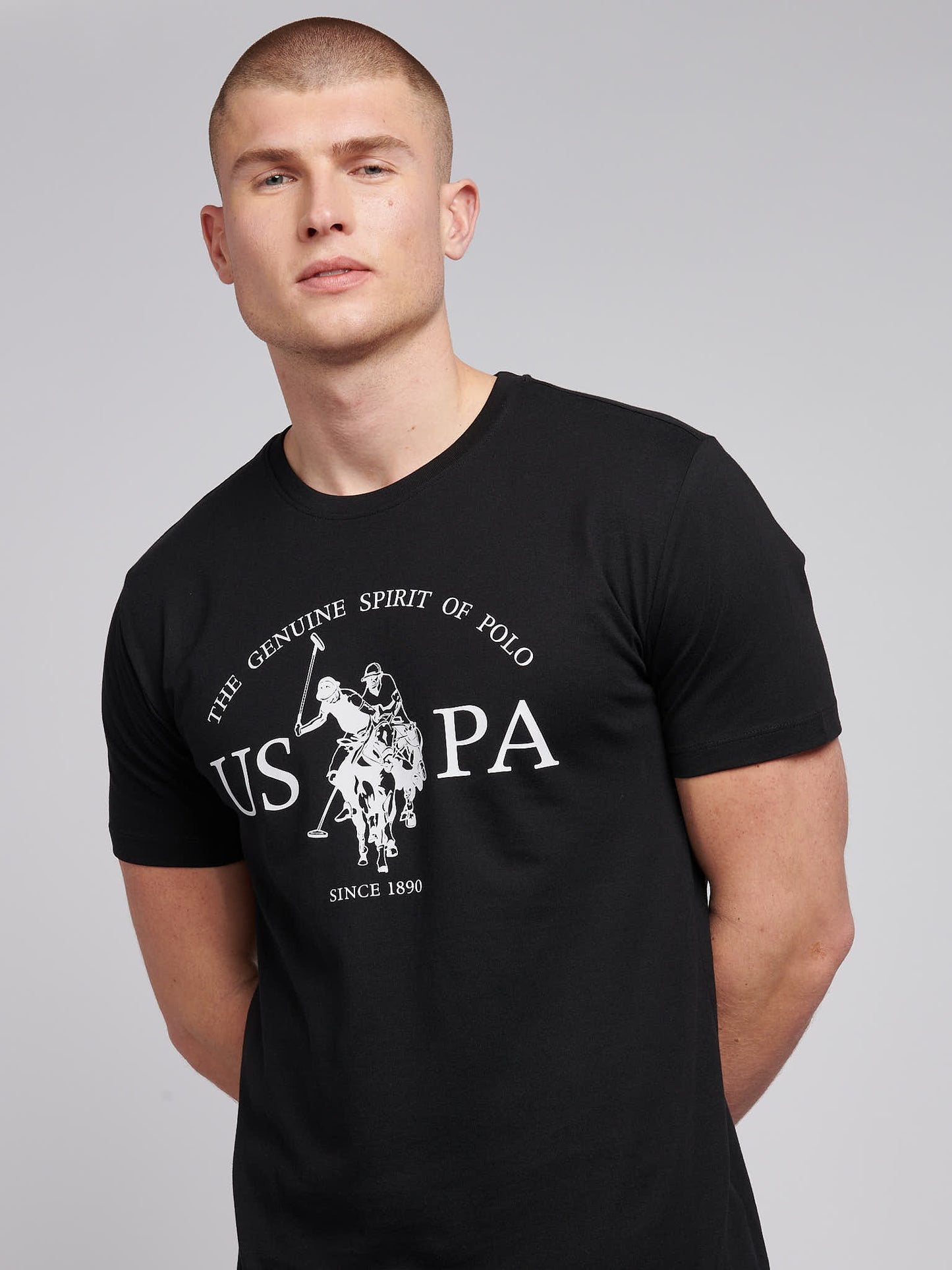 Mens USPA Print Graphic T-Shirt in Black