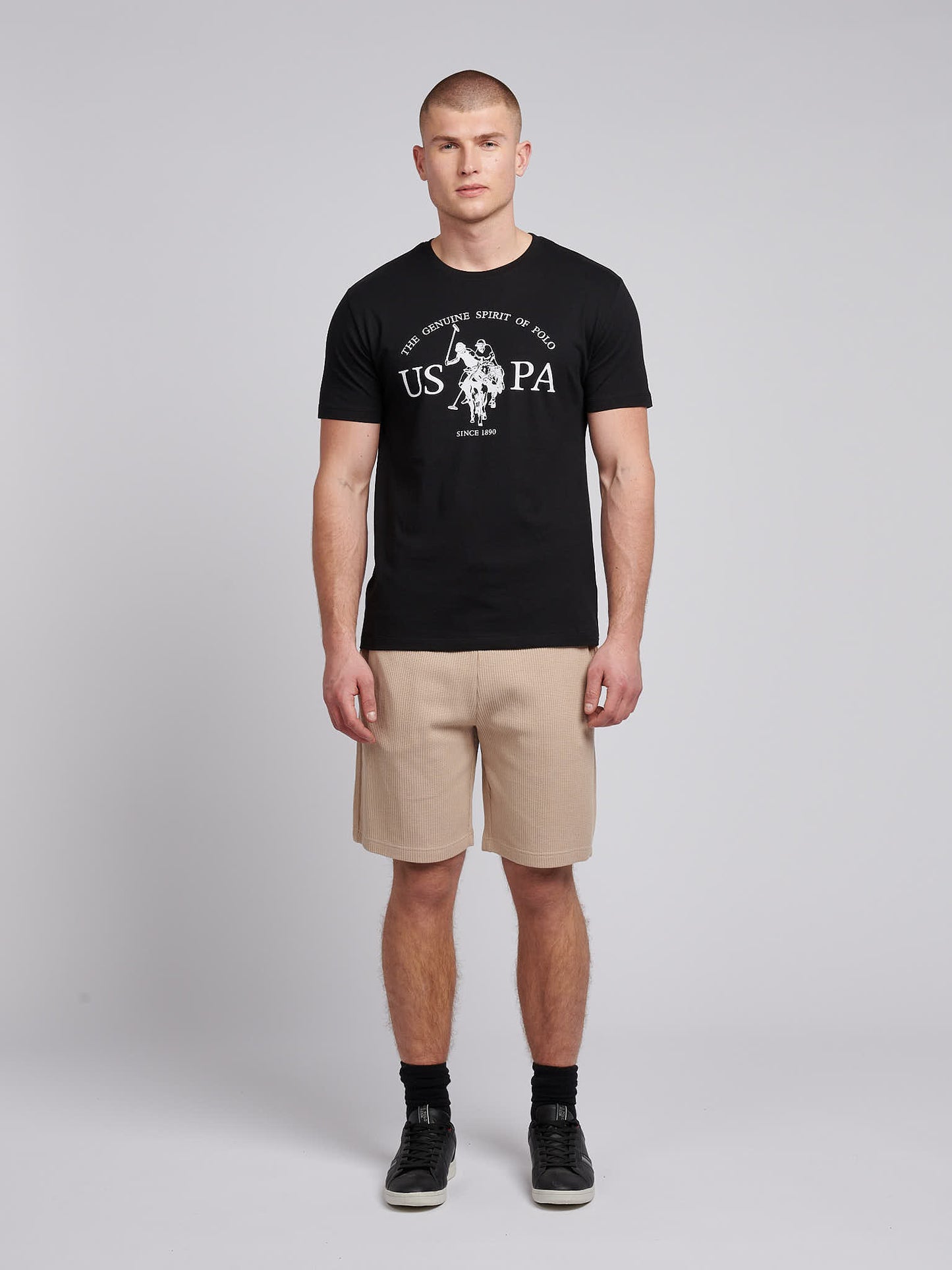 Mens USPA Print Graphic T-Shirt in Black