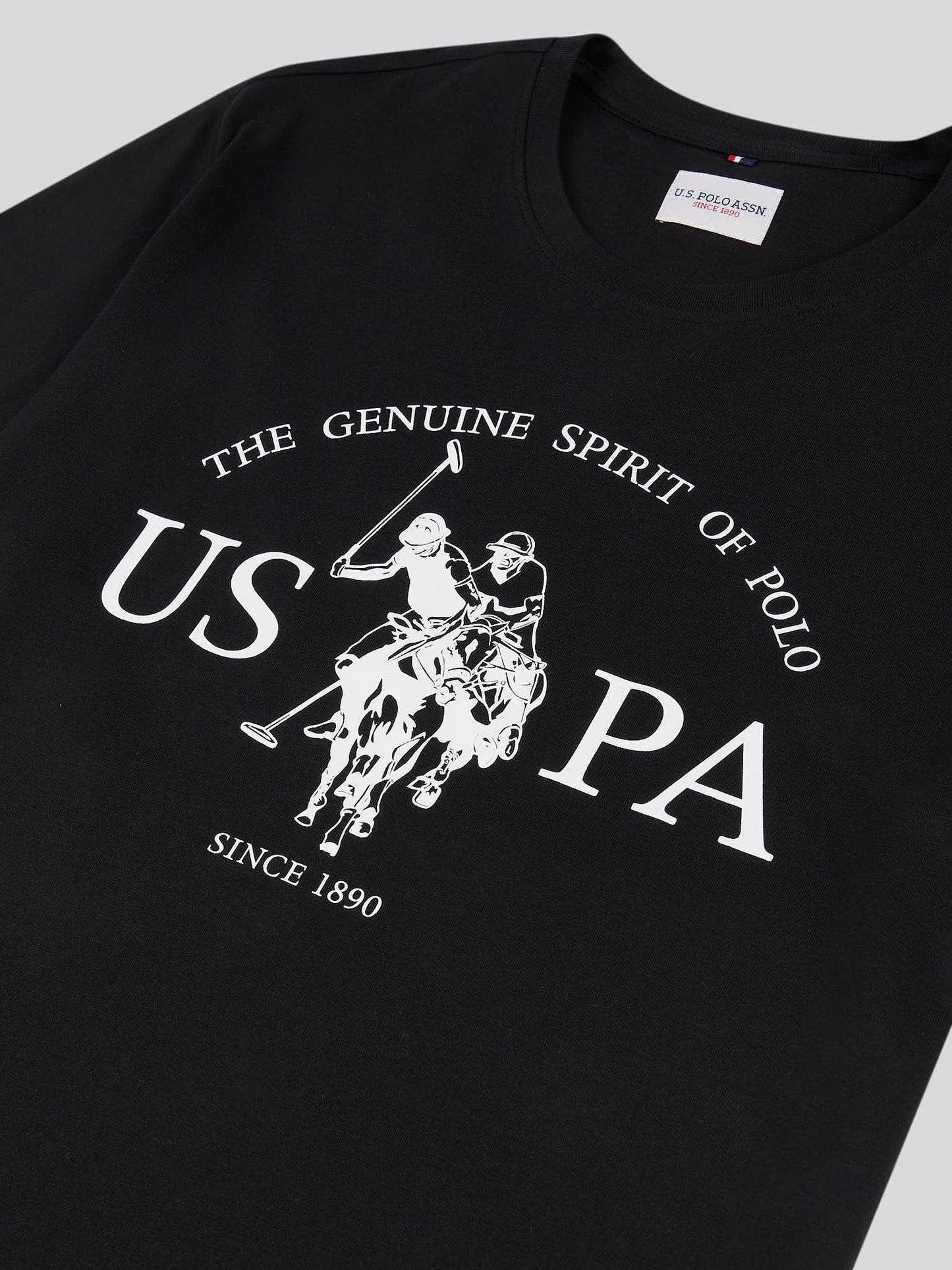 Mens USPA Print Graphic T-Shirt in Black