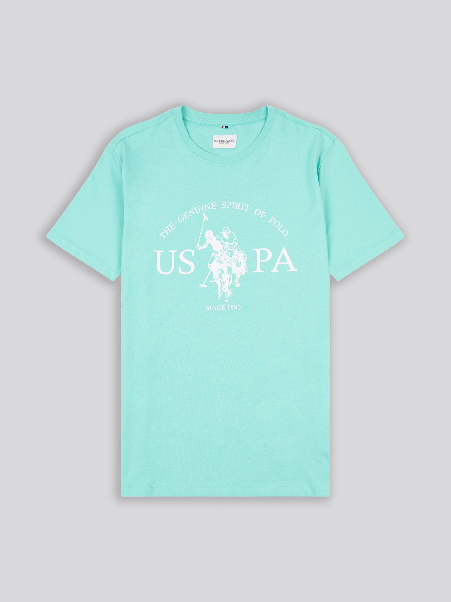 Mens USPA Print Graphic T-Shirt in Pool Blue
