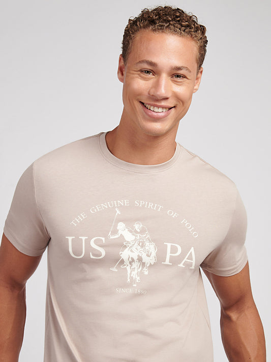Mens USPA Print Graphic T-Shirt in Atmosphere